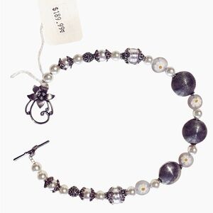 925 Sterling silver necklace Daisy with murano women’s 14” easy flower clasp